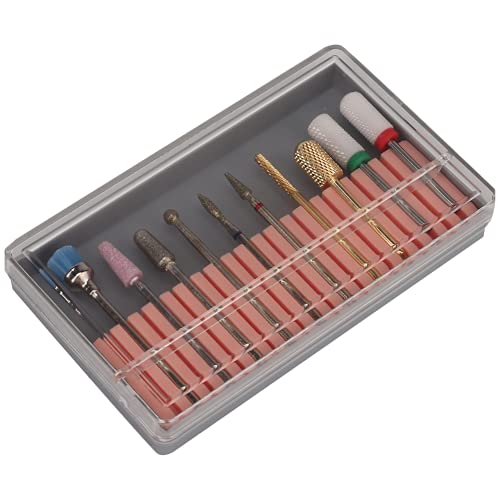 Nail Grinding Tool, Wear-Resistant Nail Drill Bits, Durable Different Shapes Multifunctional Safe for Nail Care Tool Men Grinding Nail Women(Grinding Head Set BH-08)