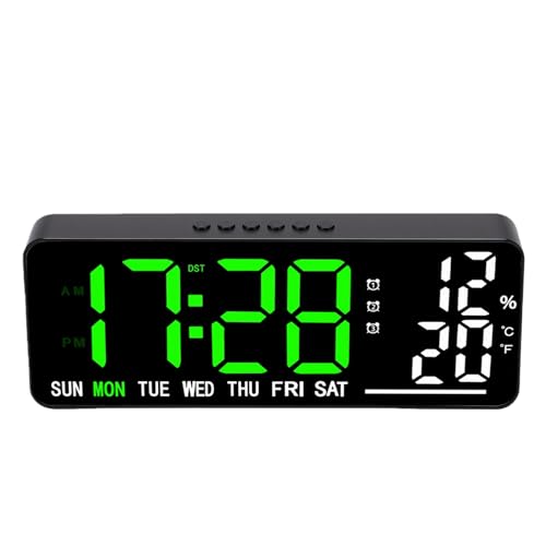 Horloge numérique à grand écran lisible avec calendrier et mémoire interne