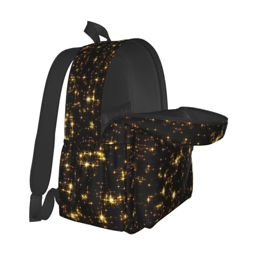 Sac à dos d'école noir doré filles garçons voyage décontracté - 5