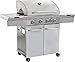 Barbecue a Gas Texas 4 Fuochi + 1 in Acciaio 145x52x114.5cm Grigio