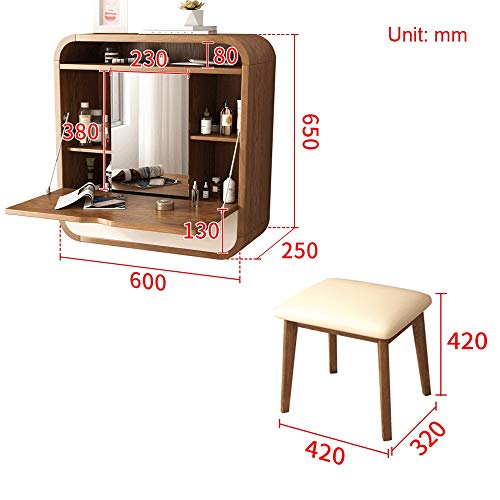 Totovy Nordic Light Luxury Wall Mounted Dresser Dressing Table Modern Minimalist Small Apartment Bedroom Furniture Net Red Multifunctional Dresser Storage Room With Makeup Mirror Makeup Stool The Kitchen Experts