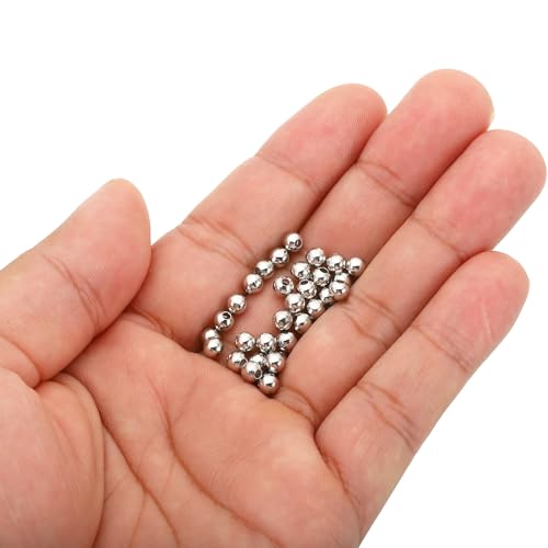 PATIKIL 4mm Gold Filled Spacer Beads for Jewelry Making 100 Pack Metal Round Beads Brass Beads for Bracelets Earring Necklace DIY Craft Silver Gray - Image 4