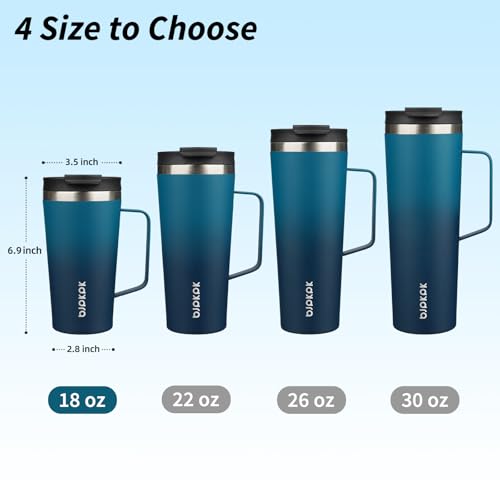 Image of BJPKPK 18oz Insulated Tumbler with Handle, Lid & Straw, Stainless Steel