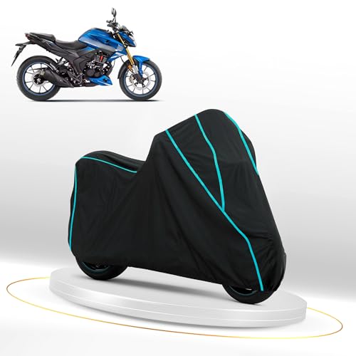 Image of Waterproof Bike Cover for Honda CB 125 Hornet | Dustproof, UV Heat Resistant & Windproof with Full Bottom Elastic, Heavy Duty Polyester Fabric, Triple Stitched - Black