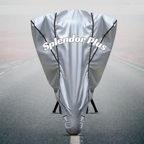 Image of Motorcycle Bike Body Cover for Outdoor Use - Heavy Fabric Water Resistant Two Wheeler Cover with UV, Dust & Rain Protection Compatible for Splendor Plus