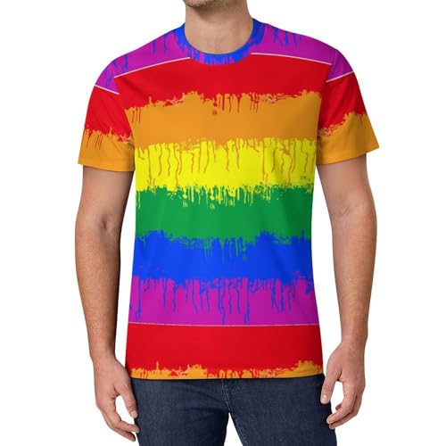 Camiseta masculina LGBT gay lésbica manga curta gola redonda verão casual, Estilo-26-4, M