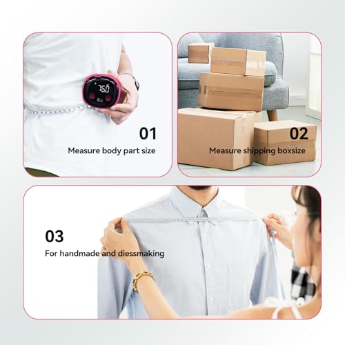 Fitdays Smart Body Tape Measure, Body Measurement Tape Measure, LED HD Full Screen Monitoring Body Fat Tool for Fitness Shaping and Weight Loss Fitdays APP (Pink) 7