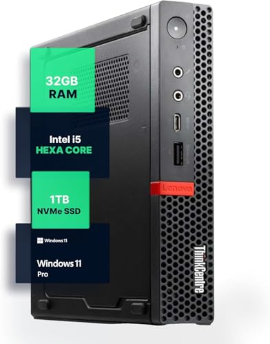 Lenovo M720Q ThinkCentre Mini PC | Windows 11 Pro | Intel i5-8400T | 32GB RAM + 1TB NVME | 5G WiFi + BT | Home or Office Micro Desktop Computer (Renewed)