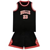 BSBUY Camiset Baloncesto Niños, Trajes Baloncesto Niños sin Mangas, 1 Top + 1 Pantalón Cortos, Conjunto Deportivo de Entrenamiento Niño, Rojo-XL