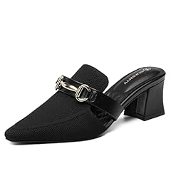 Black Heeled Mules