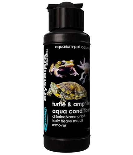 Crystalpro Turtle & Amphibian Water Conditioner 4.22 Oz - Treats 660 Gallons, Neutralizes Chlorine and Ammonia - Makes Tap Water Safe for Amphibian and Reptile Aquariums/Terrariums