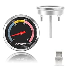 مقياس درجة الحرارة لشواية المطبخ Coyote Outdoor مقاس 28 بوصة، مقياس حرارة الشواية مقاس 2.36 بوصة لشواية Coyote ذات الشعلتين المستقلة من سلسلة البروبان السائل، سلسلة C-Series C1C28LP-FS قطع غيار الشواية