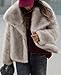 PRETTYGARDEN Womens Winter Coats 2026 Trendy Long Sleeve Furry Faux Fur Jackets Button Lapel Warm Fall Outwear with Pockets (Black Apricot,Small)