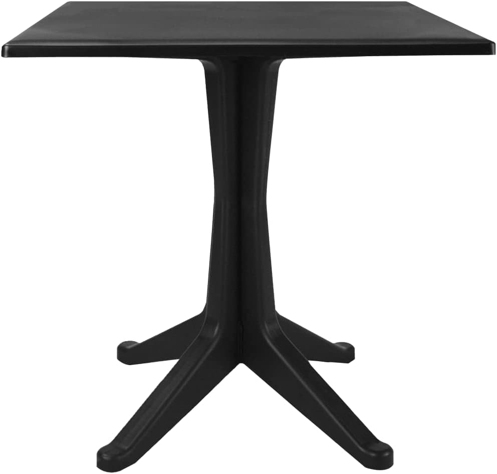 Modern Simple Design Patio Dining Table, Garden Side Table Weather-resistant Coffee Table for Backyard Lawn Balcony Pool, Patio Table Anthracite 27.6" Plastic