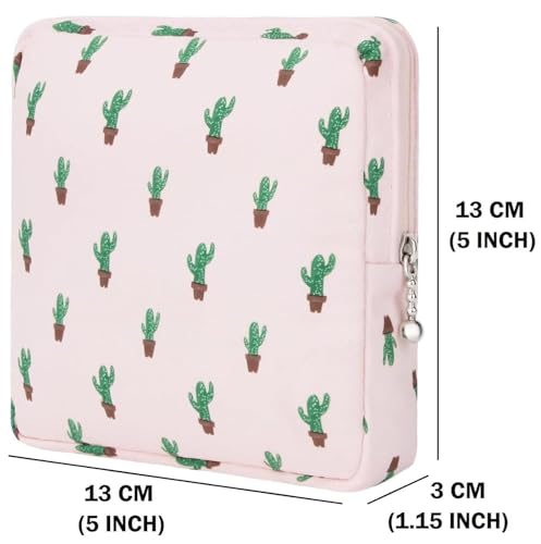 Image of KASHIVAL Menstrual Pad Storage Bag - Discreet Sanitary Napkin Pouch for School /Office, Water-Resistant Fabric Travel Organizer for Tampons, Pantyliners & Cosmetics, Small Essentials