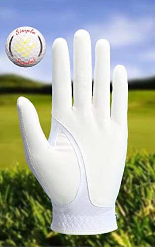 Simple Symbol Men's Raingrip Golf Glove Two Pack,Hot Wet Weather Comfort,（Two Left Hands Or Two Right Hands Or One Pair） Four Colors To Choose From White/Green/Navy Blue/Grey(White,Xl,Left) #TOP3