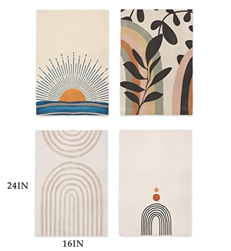 Qodung Boho Sun Rainbow Mountains Tropical Plants Soft Absorbent Kitchen Towels Dishcloths 16X24 Inch Set Of 4,Bohemia Absorbent Drying Cloth Hand Towels Tea Towels For Dorm Bathroom,Boho Lover Gift #TOP2