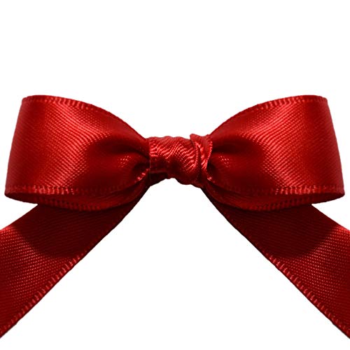 Image of Morex Ribbon 08816 /50-260 Double Face Satin Ribbon, 3 /8 inchx 50 Yd, Scarlet