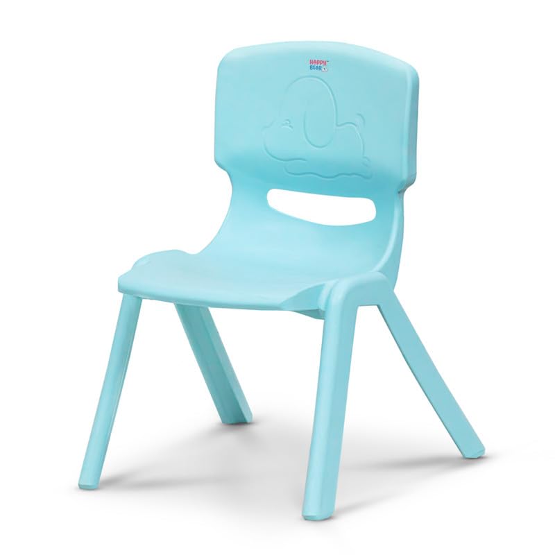 HAPPY BEAR - Plastic Kids Chair for Boys and Girls,Chair for Kids,Study Kids Study Chair Set,Kids Chairs for 2 3 4 5 to 10 Years, (Blue)