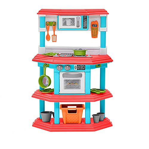 American Plastic Toys My Very Own Gourmet Kitchen Playset, 23 Play Kitchen Accessories, Oven, Stove, Muffin Tin, Pots and Pans, Chef Pretend Play Encourages Imagination, for Ages 2+, Multi
