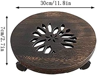 Bonsai Base Planter Trolley with 360° Rotating Casters Rolling Tray Heavy Duty Potted Plant Stand Trolley Casters Rollers for Indoor Outdoor Potted Ornaments Pedestal Sta (B) image 5
