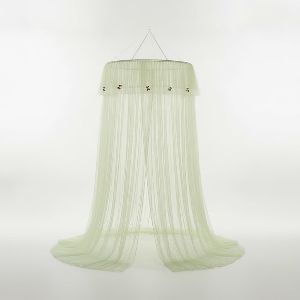 Toldo Mosquitero Poliéster Estilo Princesa Redondo, coración y Protección sin Instalación, mosquitera Cama Matrimonio, Color to 2, Size to 2