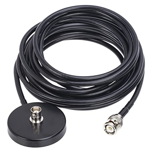 Base de montaje magnético RG58 con cable de 5m negro para antenas coaxiales BNC