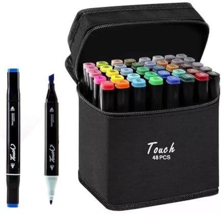 Estojo Premium Caneta Ponta Dupla Tiktok Tampa por Cores Marcador...