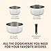T-fal Ingenio Expertise Stainless Steel Cookware Set 4 Piece, Induction, Oven Safe, Stackable Cookware, Pots and Pans, RV, Camping, Frying Pans, Dishwasher Safe, Detachable/Removable Handle, Silver