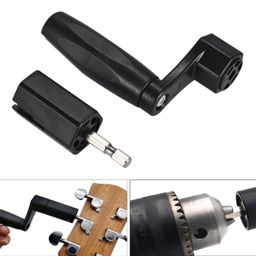 Guitar String Winder Drill, Guitar String Winder, 2-in-1 Electric/Manual Guitar String Knob Winder Guitar Nail Puller Bridge Nail Puller Screwdriver Drill Speed Nail Puller Pin Removal Bit