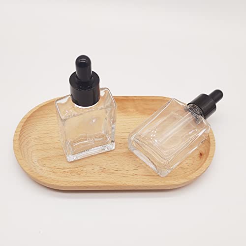 Pimyrcyi 12Pcs 1 Oz Small Empty Essential Oil Drop Bottle 30Ml Square Essence Glass Dropper Bottles Lab Dropping Serum Container (Clear) #TOP3
