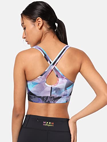 Image of Women's Polyester Lightly Padded Wire Free Sports Bra Multicolored