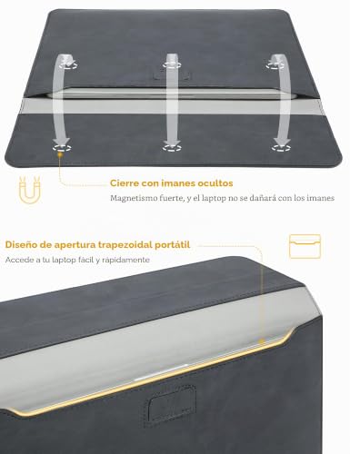 Funda MacBook Air 13,3 portátil para trabajar en cafeterías con soporte de grafito 4