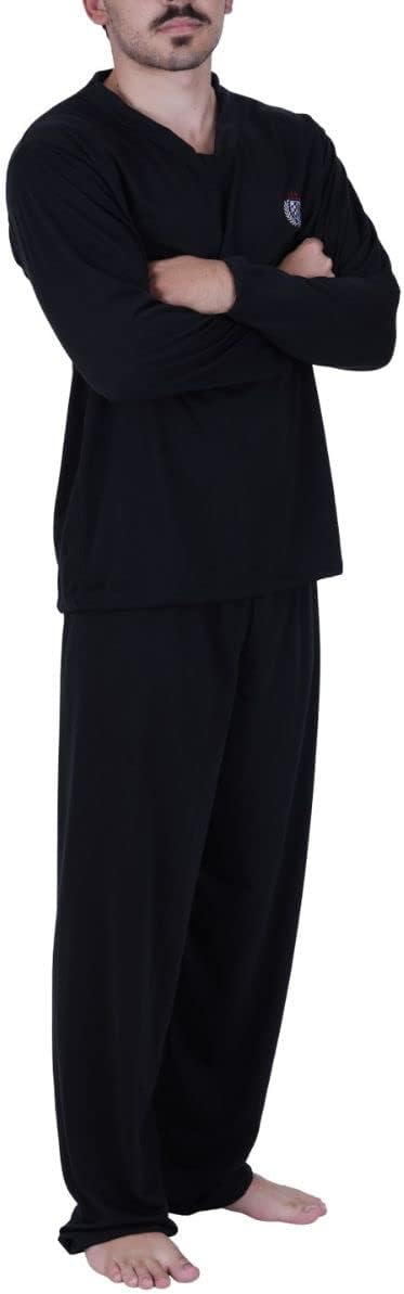 Pijama de Inverno Blusa de Frio Masculina Manga Longa Calça Comprida Adulto Masculino Longo Alex