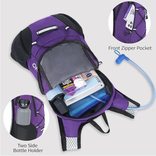 Image of Lightweight Hydration Backpack, Running Backpack with 2L Water Bladder, Hydro Water Daypack for Cycling Hiking Rave for Men Women