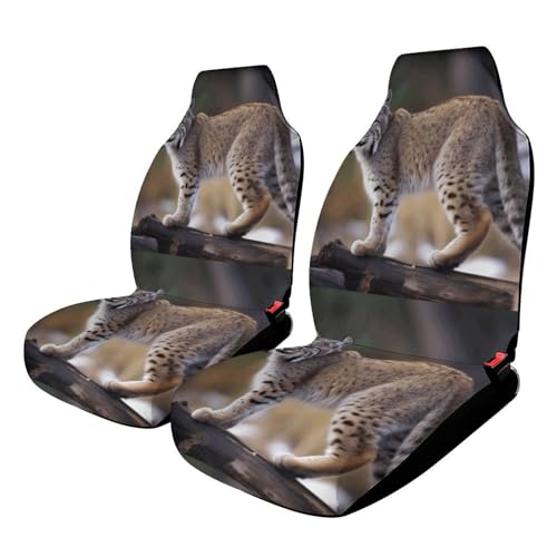 Housse de siège de voiture universelle au motif imprimé de bobcat sauvage
