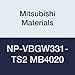 Mitsubishi Materials NP-VBGW331-TS2 MB4020 CBN VB Type Petit Tip Positive Turning Insert with Hole, General Cutting Rhombic 35?, Grade MB4020, TS Honing/No Wiper, 2 Tip, 0.016" Corner Radius