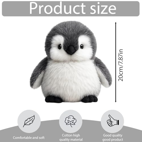 JazRvr Pinguin Kuscheltier, Weiches Stofftier Für Kinder, Süßer Pinguin Plüschtier 20 cm, Babys Und Kinder, Ideal Als Erster Spielbegleiter Und Dekoration
