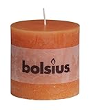 Farbe : orange BOLSIUS RUSTIC Stumpenkerze 100 x 100 mm orange