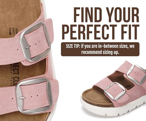 Image of Project Cloud 100% Genuine Leather Platform Sandals Women Footwear - Wedge Chunky Slides for Women 2026 with Memory Foam Insole & Cork Footbed Womens Sandals (GreeceChunky)