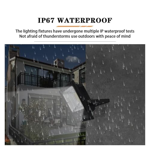 Luz solar LED potente de 200W con control remoto para iluminar patios de forma impermeable 7