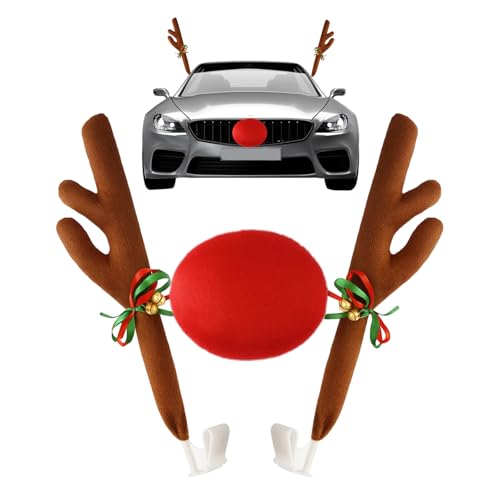 BDBFPAN 3PCS Weihnachtsdeko Auto Suit, Rentier Auto Deko Set Mit...