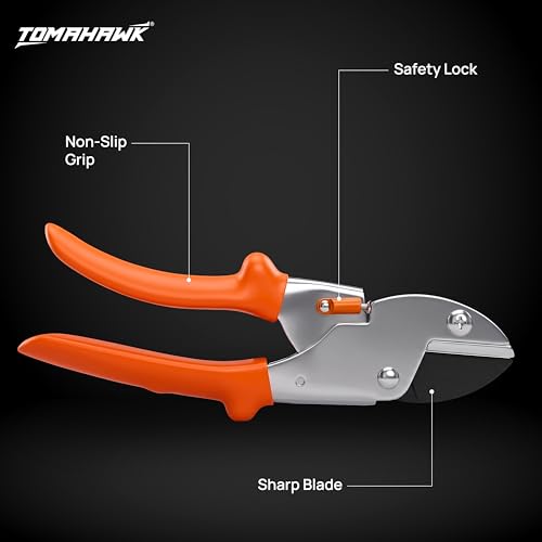 Image of TOMAHAWK Anvil Pruner - For Dry & Woody Stems | 185mm Blade, 16mm Max Cutting Diameter | TAP200 | High-Carbon Steel Blade, Metal Handle with PVC Grip, Rust Resistant