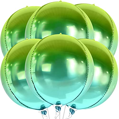 Image of KatchOn, Gradient Green Balloons - 22 Inch, Pack of 6 | XtraLarge Green Foil Balloons for Green Birthday Decorations, Tropical Party Decorations, Eid Decor, Graduation Decorations 2026