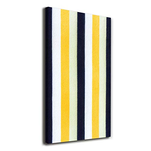 Image sur toile 70x140 Tulup pour réveiller un mur blanc avec un décor jaune rayé