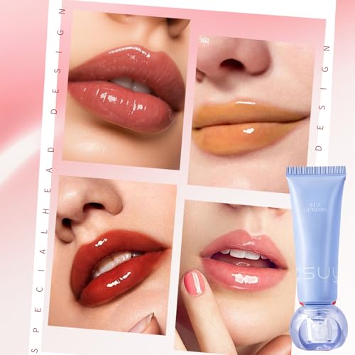ADMD Jelly Lip Gloss Lightweight Hydrating&Shine-Boosting Lip Glaze for Natural Radiance,Long-Lasting, Travel-Friendly Tube(00# Veri Blue) — view 3