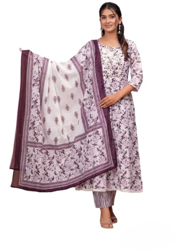 Image of Rangnavi Women's Printed Cotton Anarkali Kurta Set