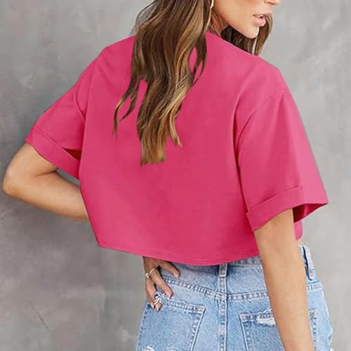 Womens Cropped T-Shirts Trendy Summer Tees Cute Casual Juniors Crop Tops Y2K Teen Girls Short Sleeve Crewneck Shirts2