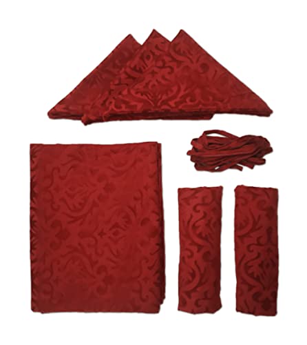 Image of Home Sajja Premium Velvet Diwan Sets - 1 Diwaan Sheet,2pc Bolster Cover with Dori,3pc Cushion Covers (6 Pieces Set) Maroon Color