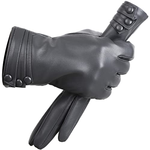 Guantes de Cuero de Piel de Oveja Guantes de Cuero para Mujeres Calientes para el Invierno